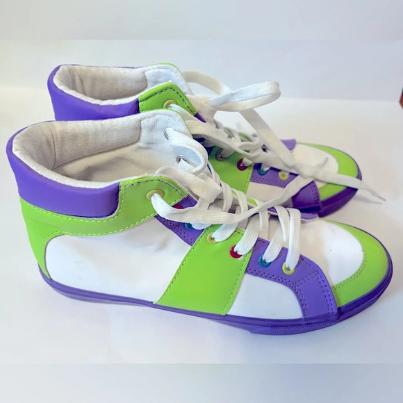 Men’s Disney Non Leather Toy Story 4 Purple and Green High Tops - Picture 1 of 10